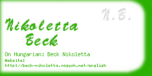 nikoletta beck business card